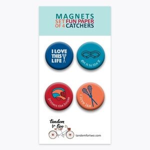 LACROSSE LAX I Love This Life Set of 4 Magnets Great Coaches Team Gift NEW NWT